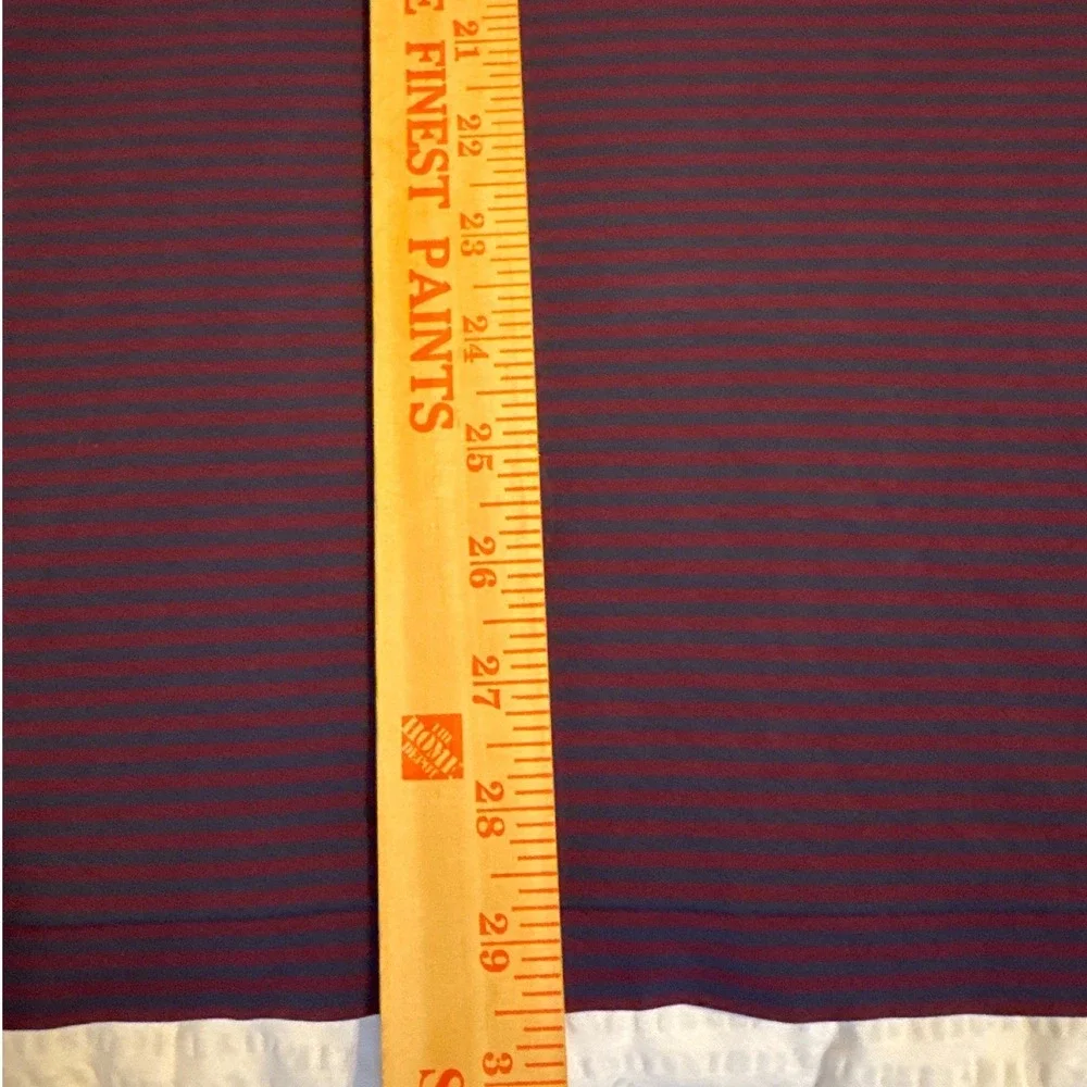 Polo Ralph Lauren Polo Shirt Mens 2XLT Burgundy Navy Blue Striped Performance